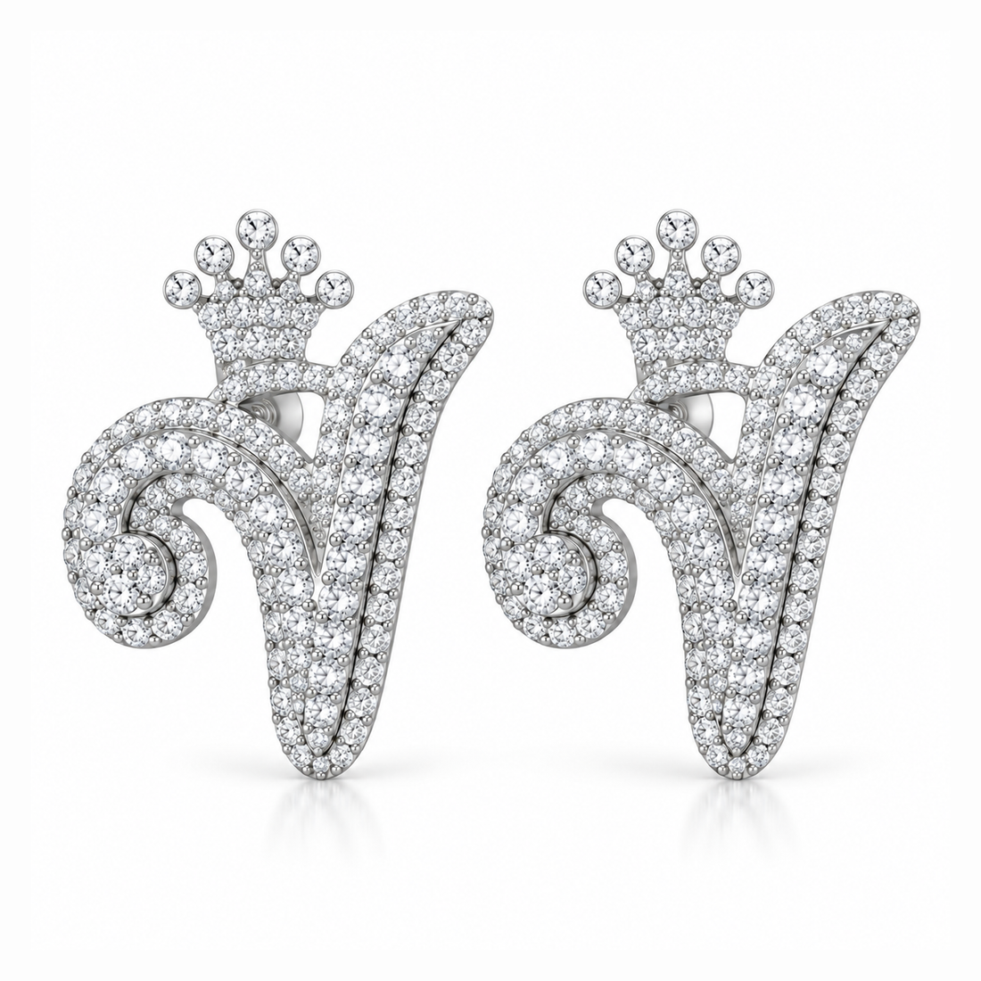 Round Crown Moissanite Diamond Men Earring