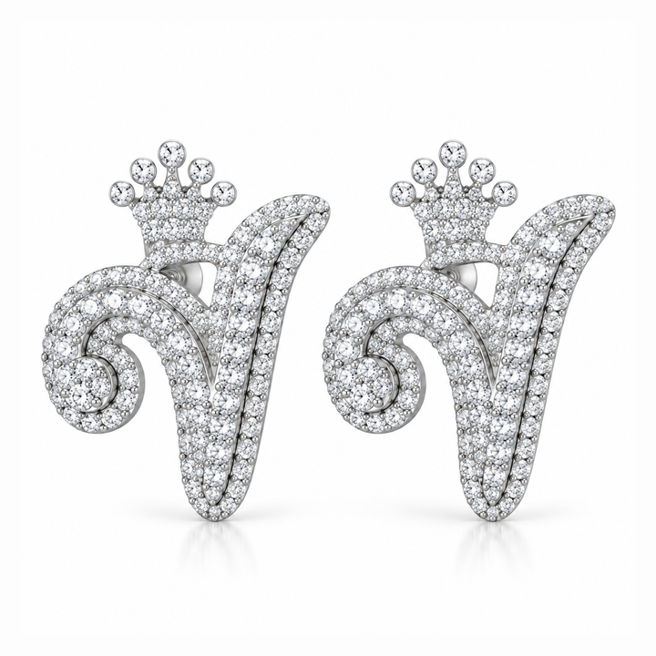 Round Crown Moissanite Diamond Men Earring
