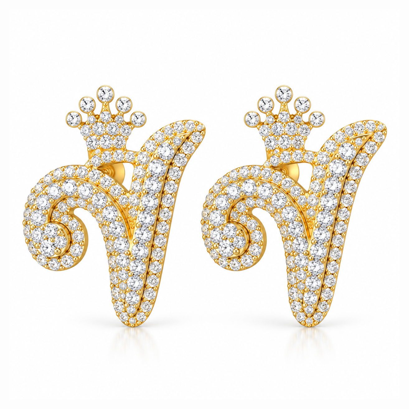 Round Crown Moissanite Diamond Men Earring