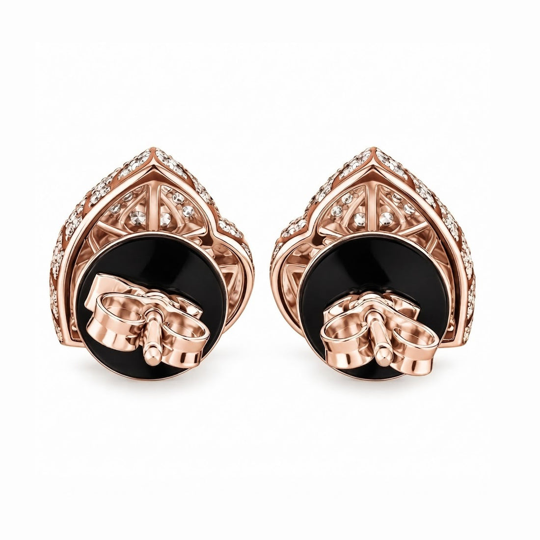 Heart Shape Moissanite Diamond Hip Hop Style Halo Stud Earrings