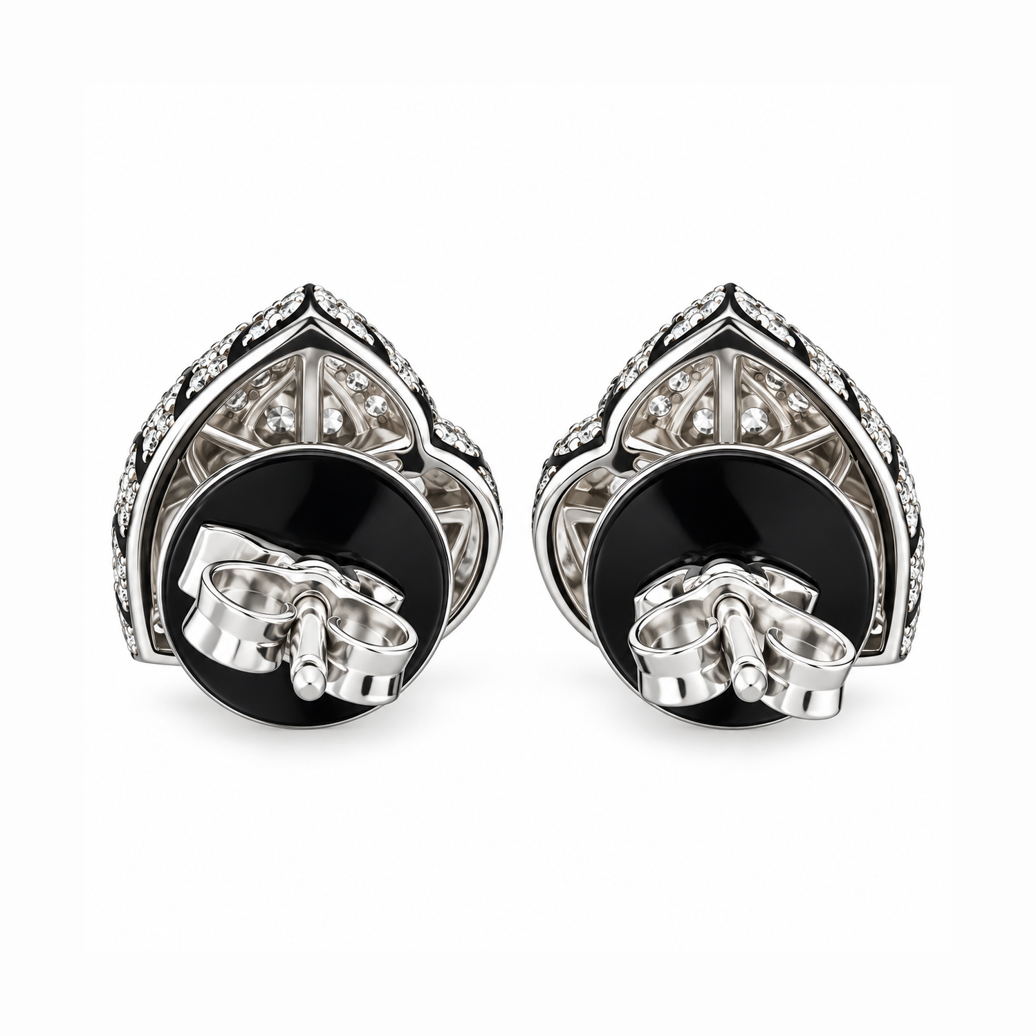 Heart Shape Moissanite Diamond Hip Hop Style Halo Stud Earrings