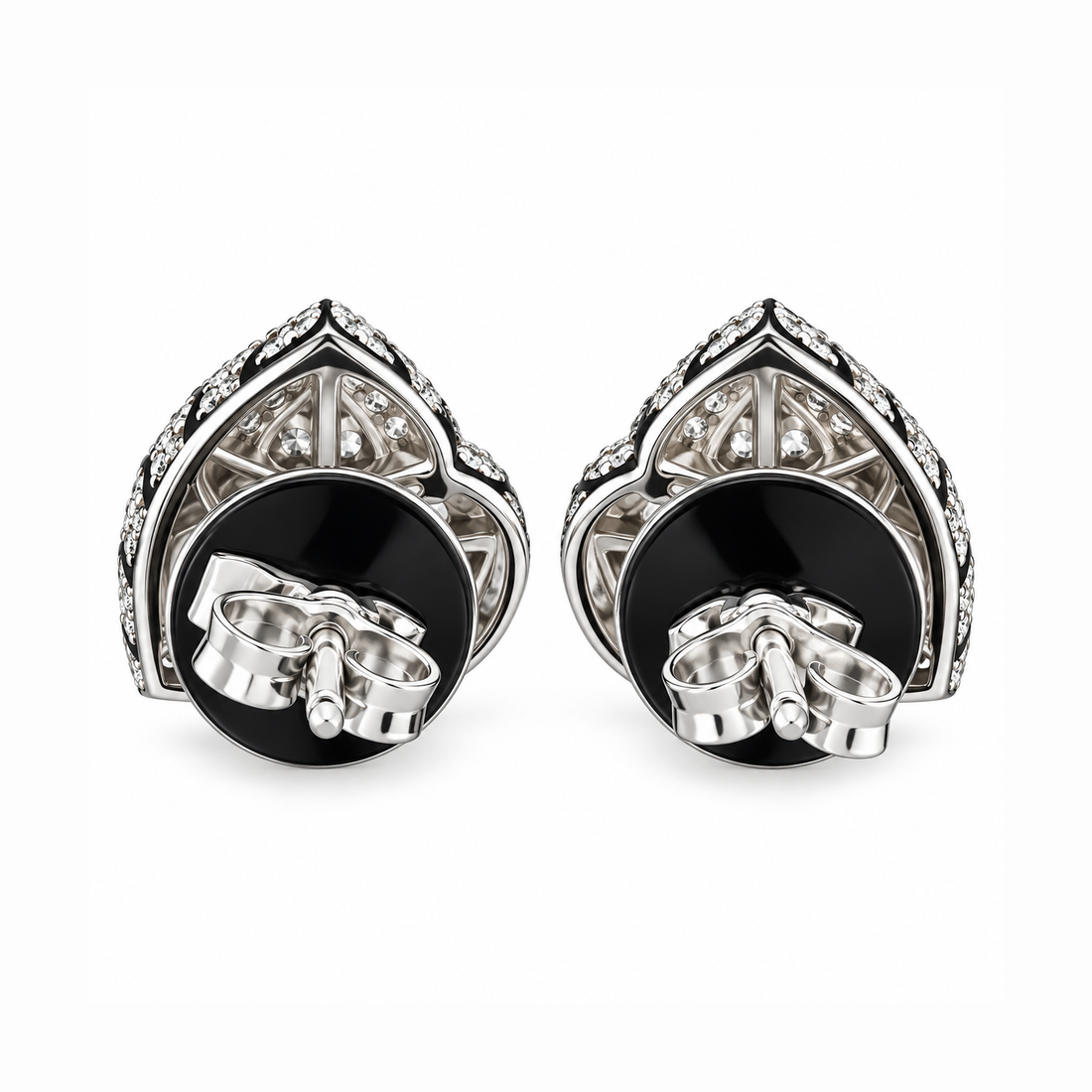 Heart Shape Moissanite Diamond Hip Hop Style Halo Stud Earrings