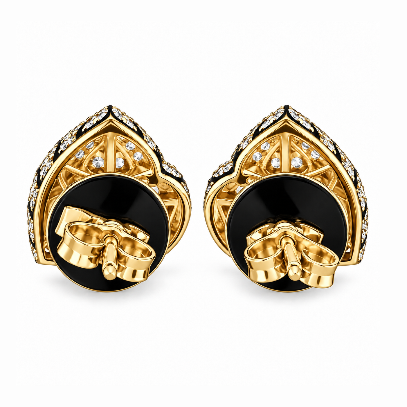 Heart Shape Moissanite Diamond Hip Hop Style Halo Stud Earrings