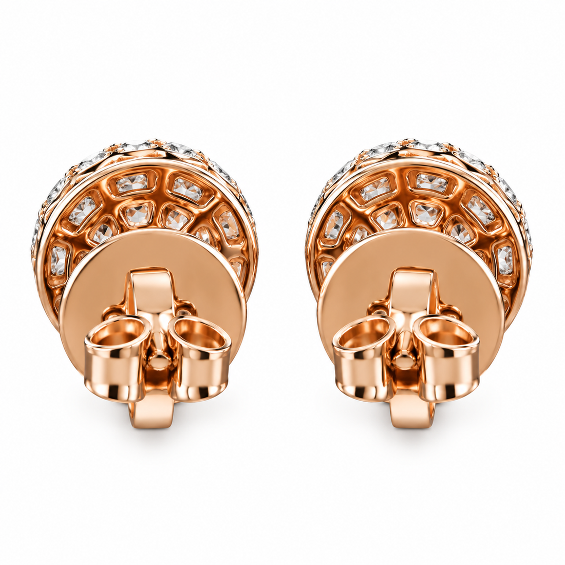 Floral Halo Hip Hop Diamond Stud Earrings for Unisex