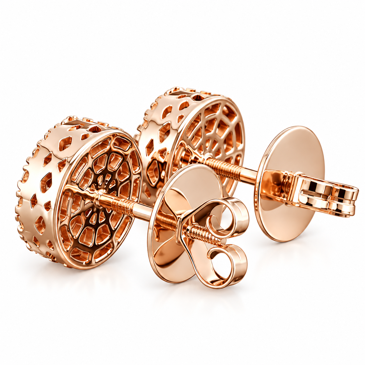 Floral Halo Hip Hop Diamond Stud Earrings for Unisex