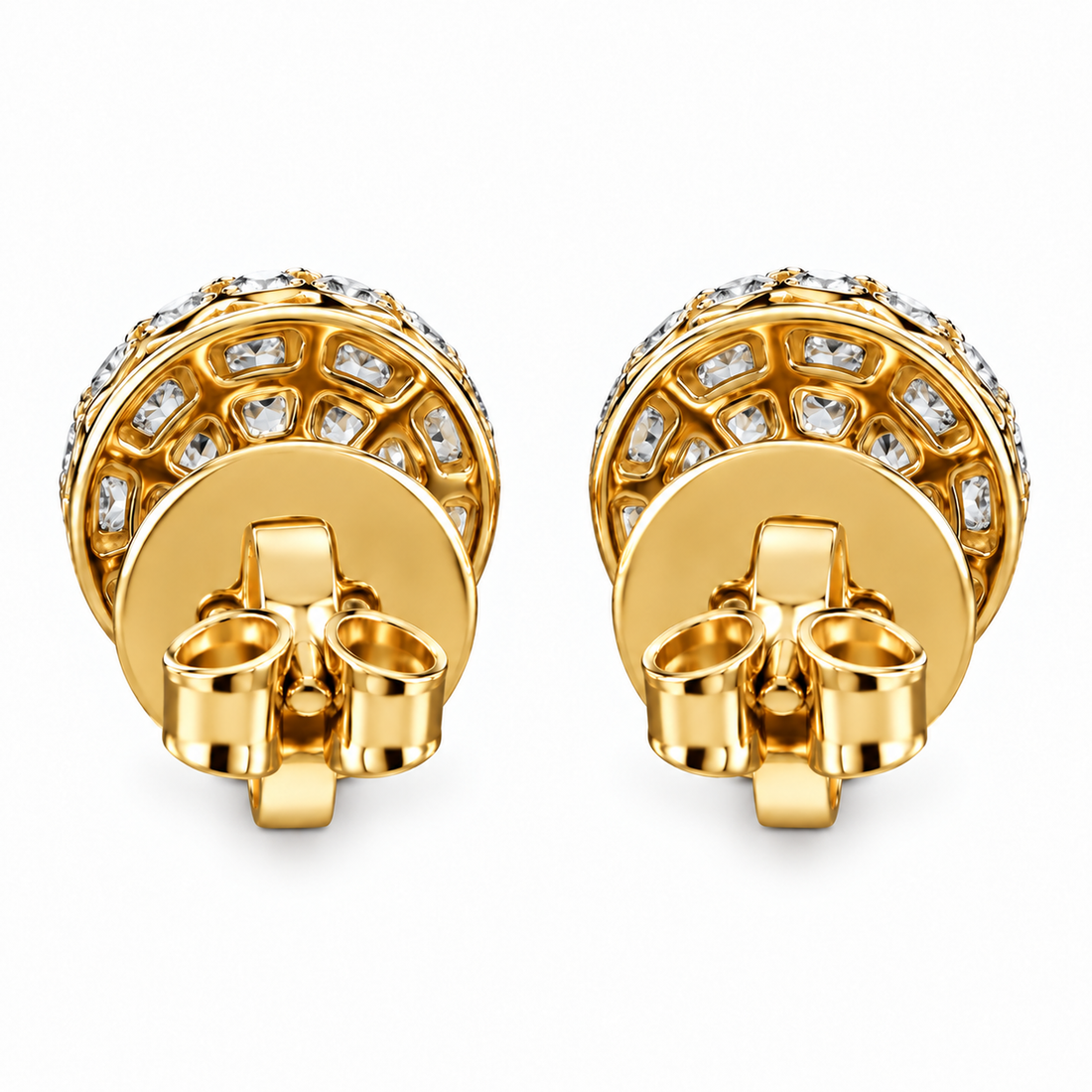 Floral Halo Hip Hop Diamond Stud Earrings for Unisex