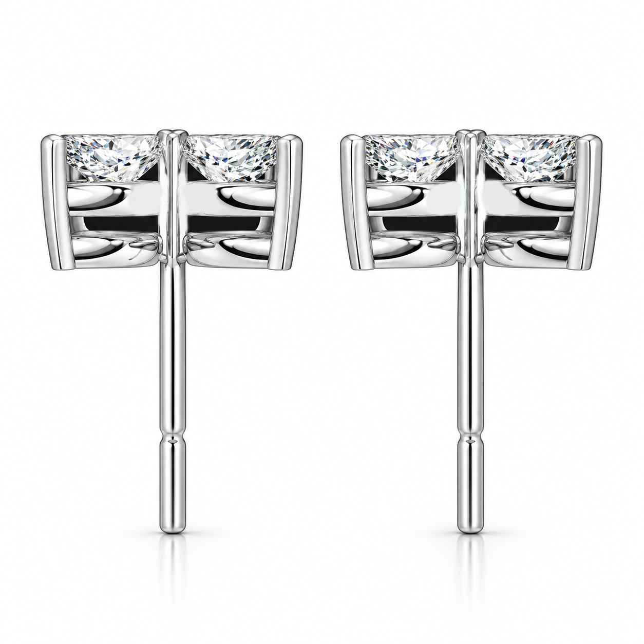 Dainty Flower Marquise Cut Moissanite Stud Earrings