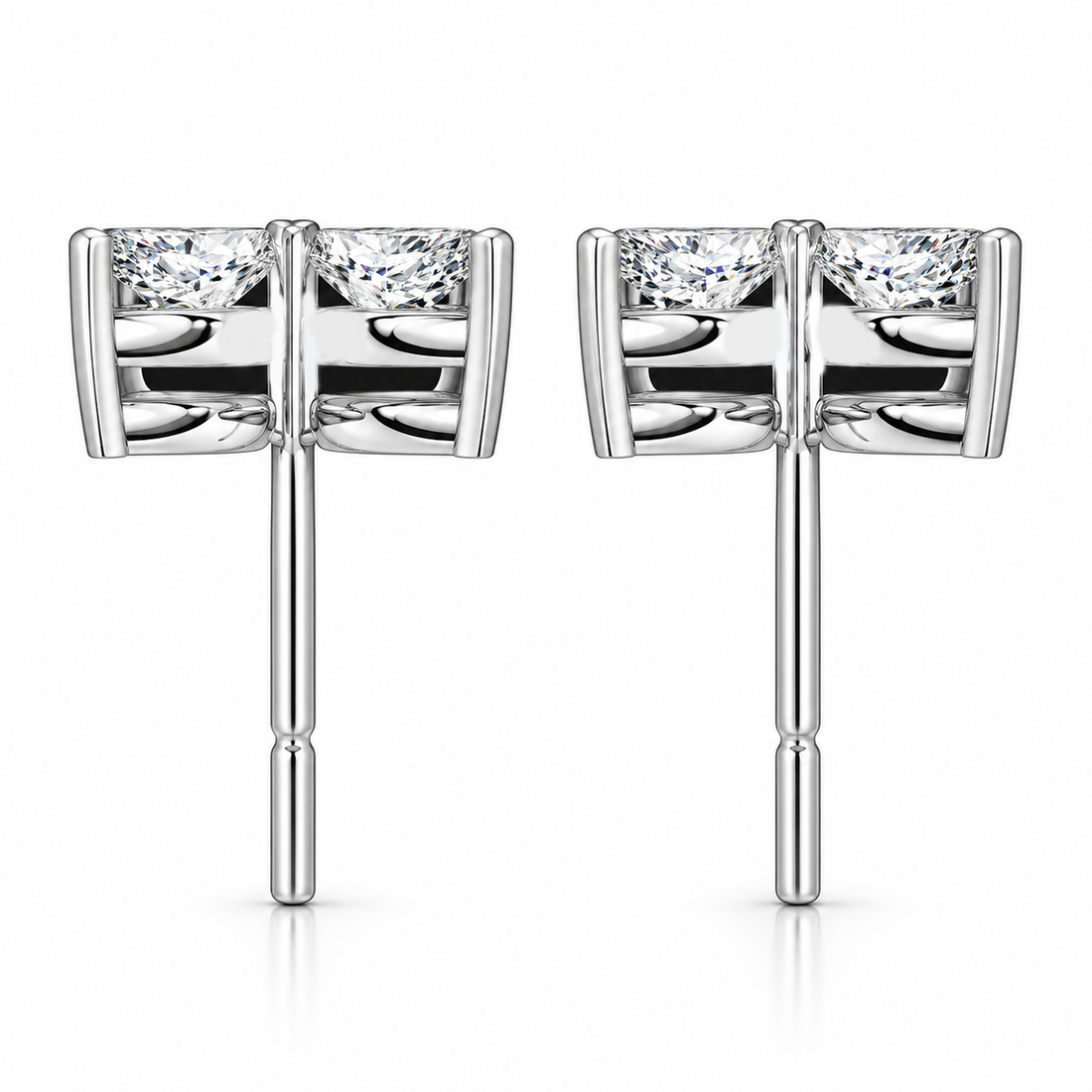 Dainty Flower Marquise Cut Moissanite Stud Earrings