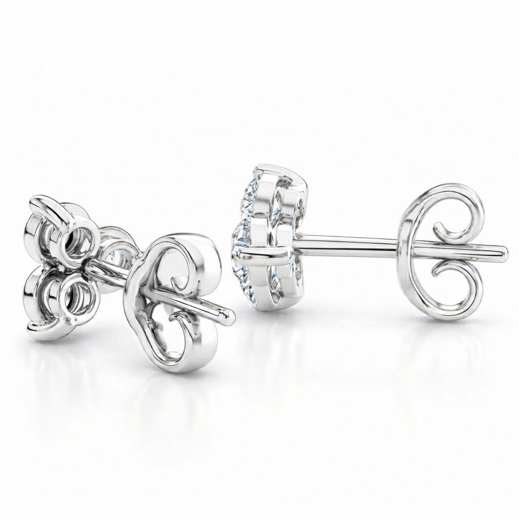 Three Stone Moissanite Stud Earrings For Unisex