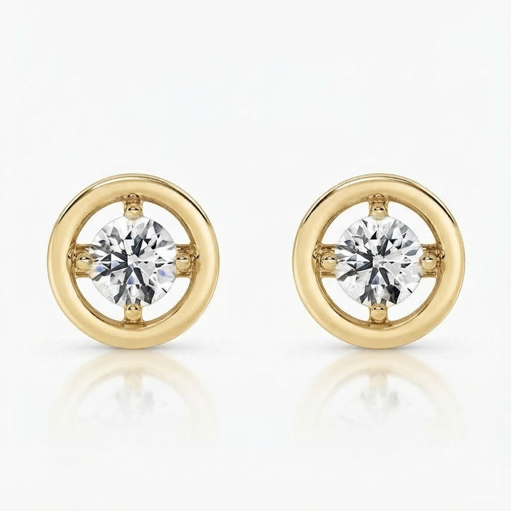 Solitaire Round Moissanite Diamond Stud Earrings