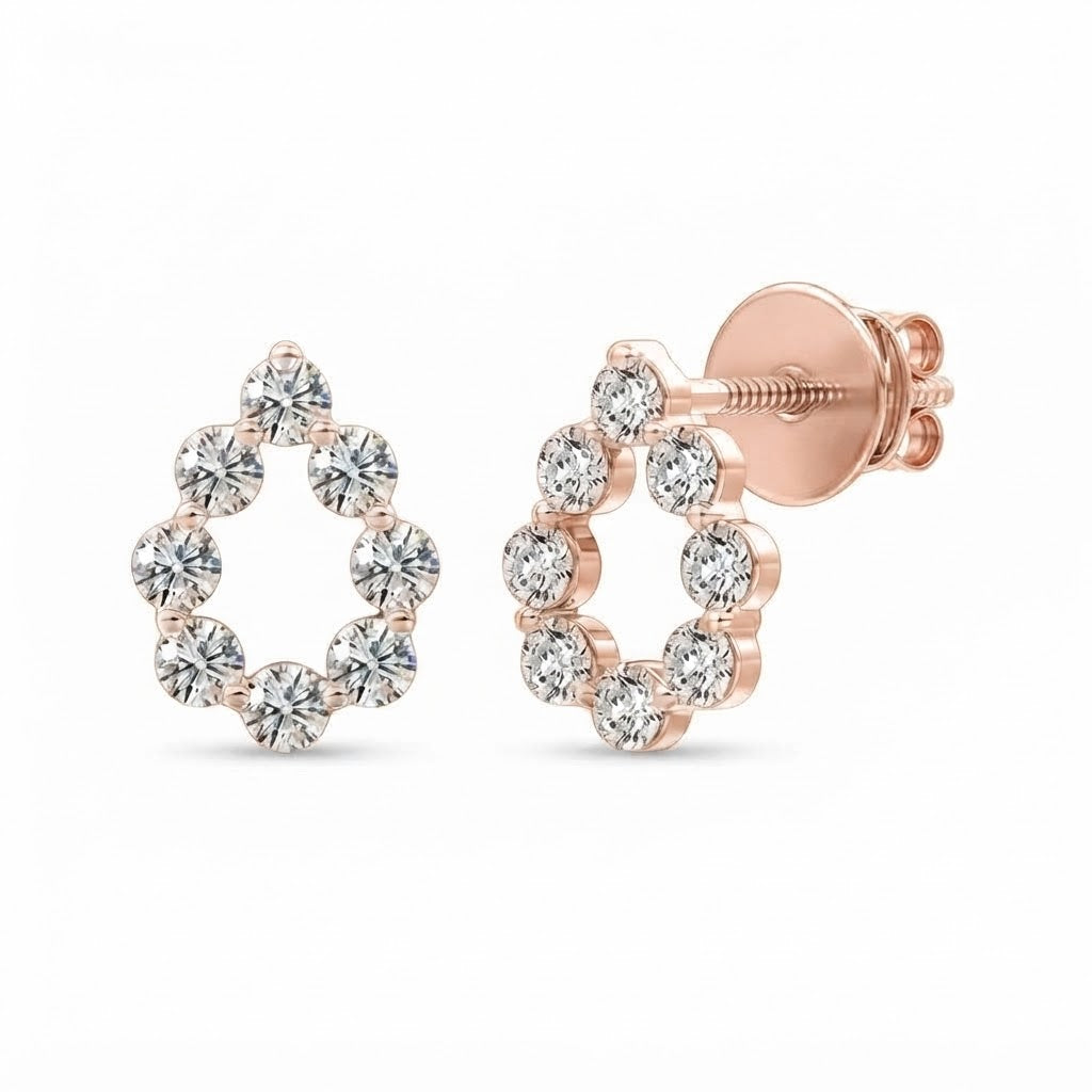 Cluster Round Cut Moissanite Diamond Stud Earrings for Women