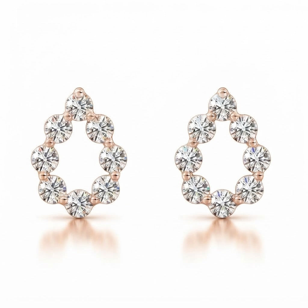 Cluster Round Cut Moissanite Diamond Stud Earrings for Women
