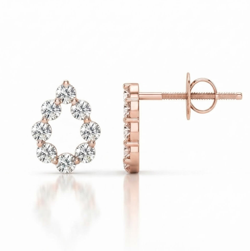 Cluster Round Cut Moissanite Diamond Stud Earrings for Women