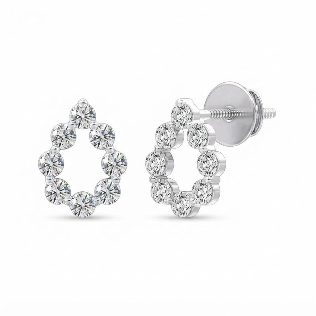 Cluster Round Cut Moissanite Diamond Stud Earrings for Women