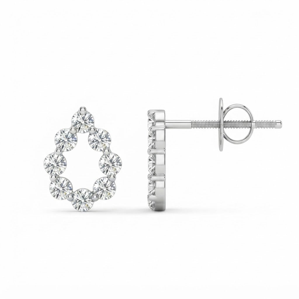Cluster Round Cut Moissanite Diamond Stud Earrings for Women