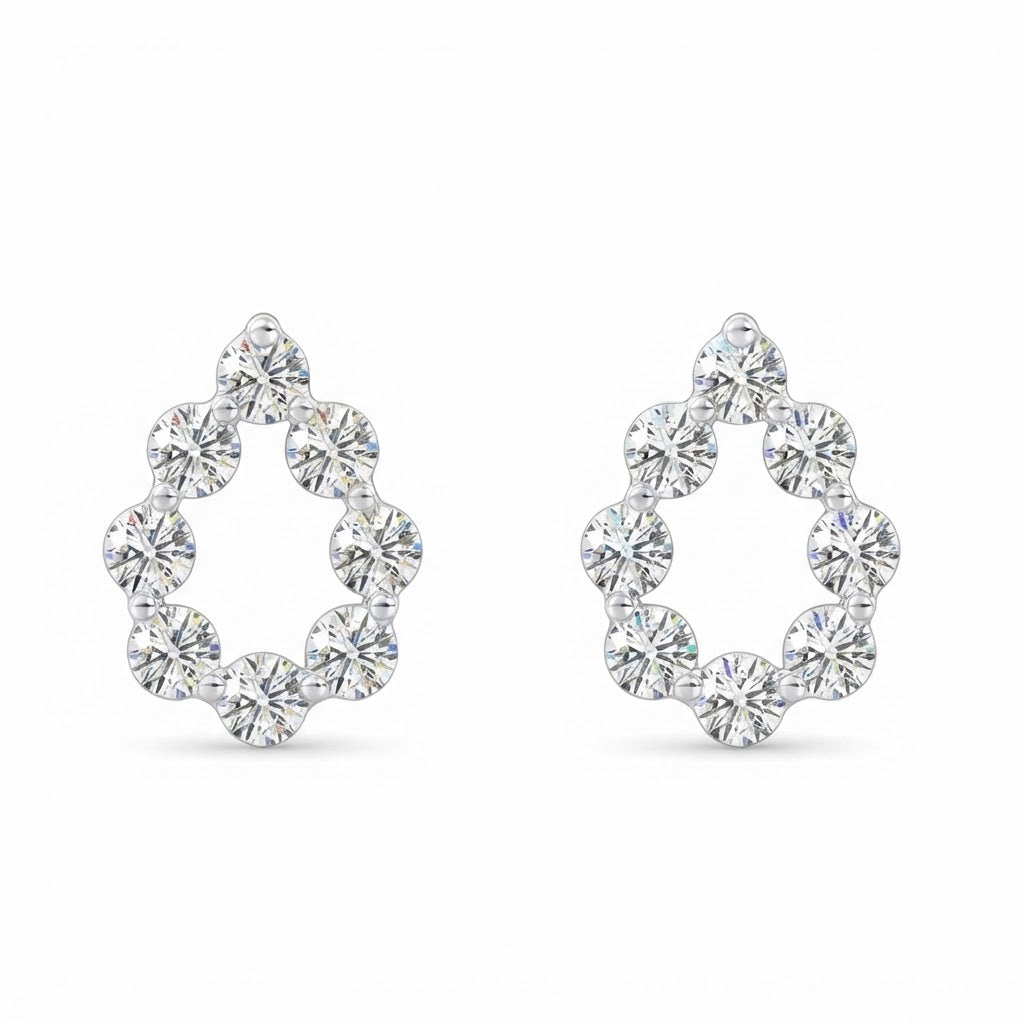 Cluster Round Cut Moissanite Diamond Stud Earrings for Women