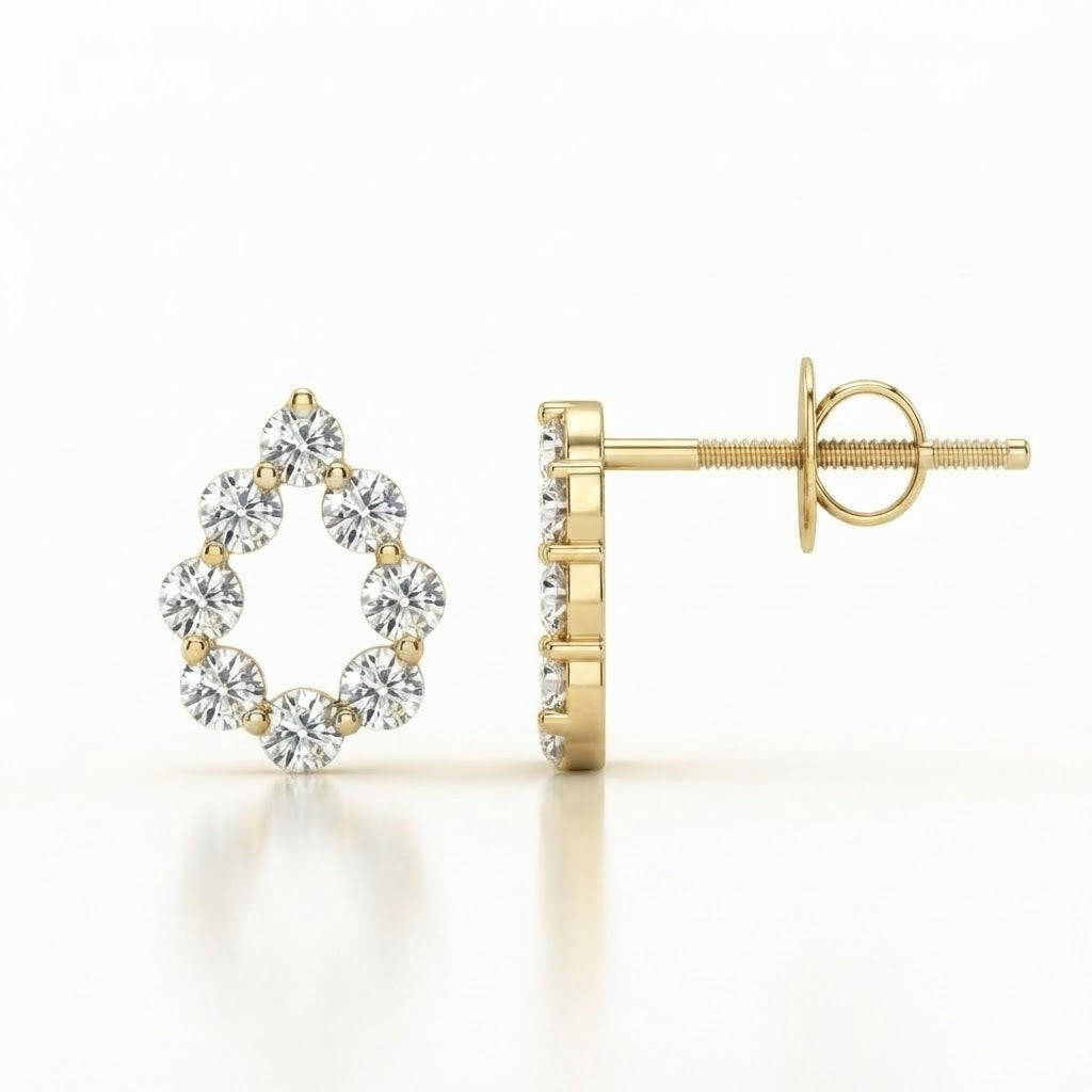 Cluster Round Cut Moissanite Diamond Stud Earrings for Women