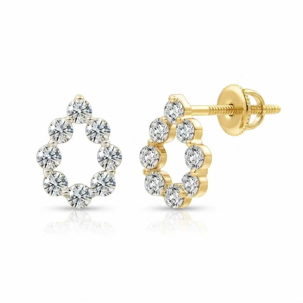Cluster Round Cut Moissanite Diamond Stud Earrings for Women