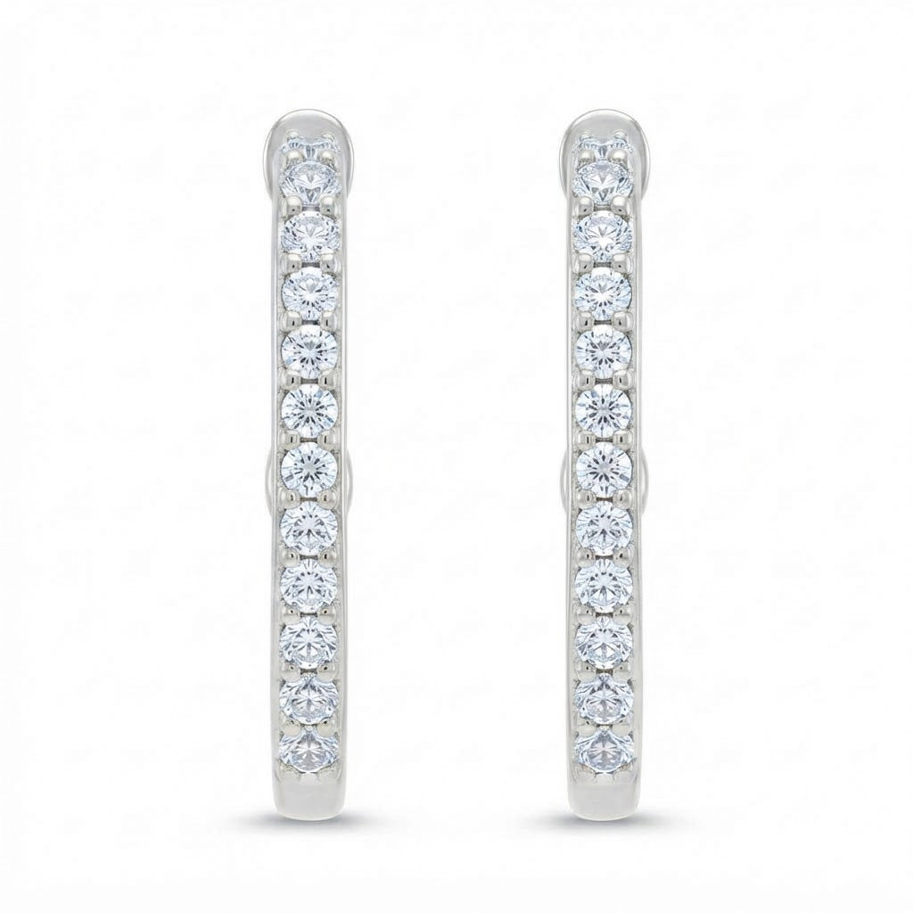 Round Moissanite Diamond Square Hoop Earrings