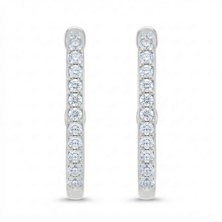 Round Moissanite Diamond Square Hoop Earrings