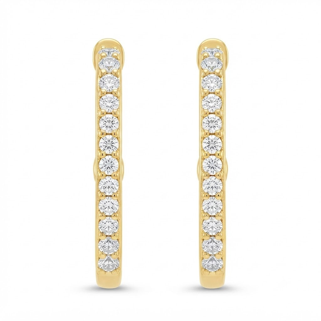 Round Moissanite Diamond Square Hoop Earrings