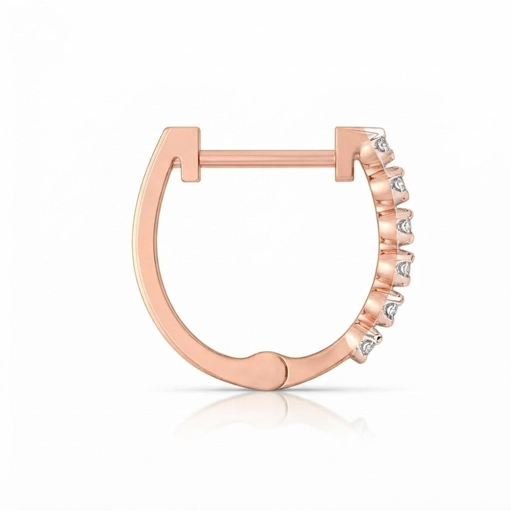 0.70ct Round Cut VVS Moissanite Hoop Earrings