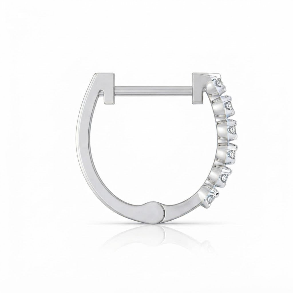 0.70ct Round Cut VVS Moissanite Hoop Earrings