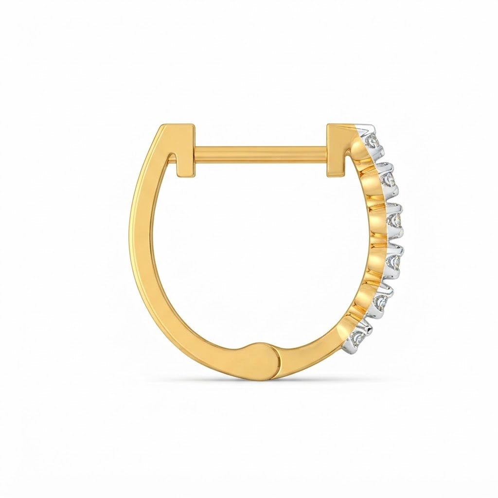 0.70ct Round Cut VVS Moissanite Hoop Earrings