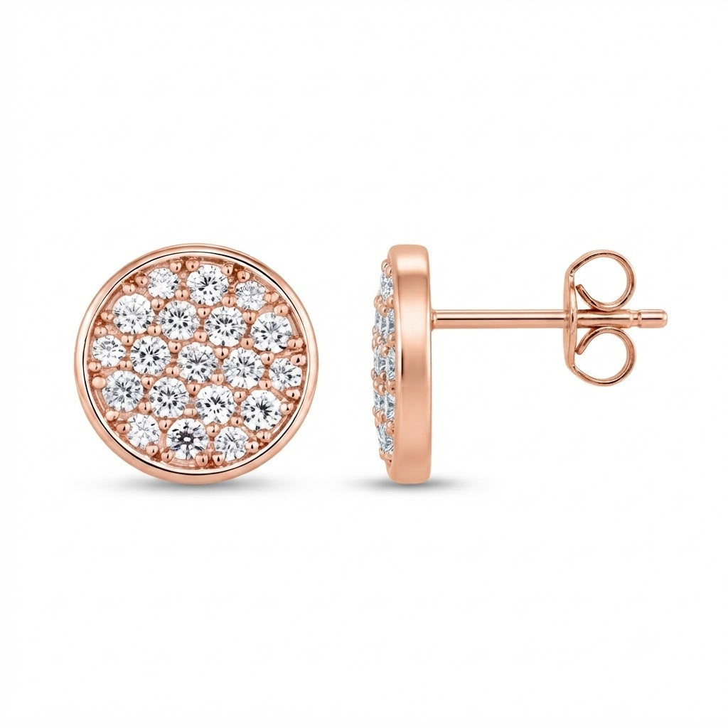 Pavé Setting Moissanite Diamond Screw Back Stud Earrings