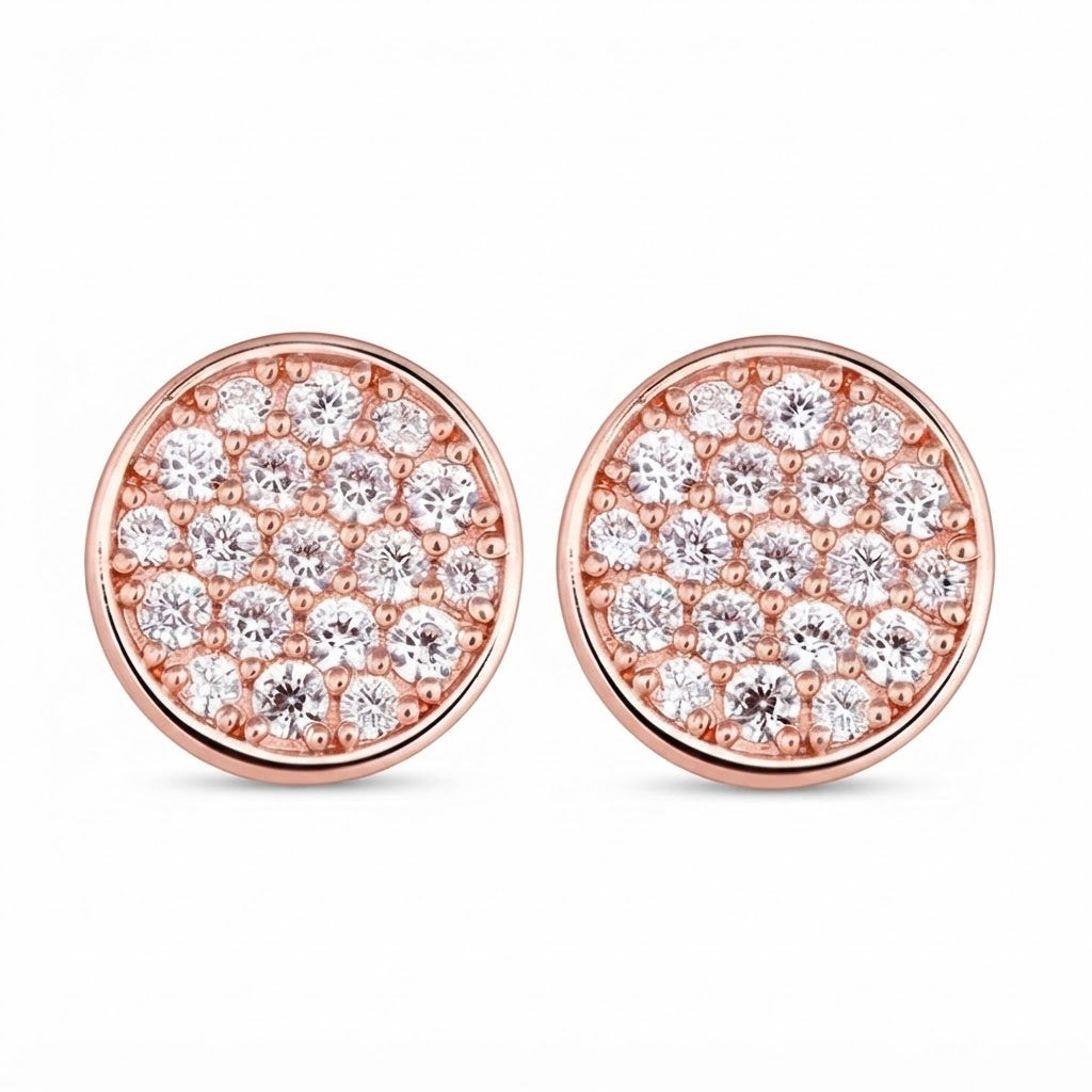 Pavé Setting Moissanite Diamond Screw Back Stud Earrings