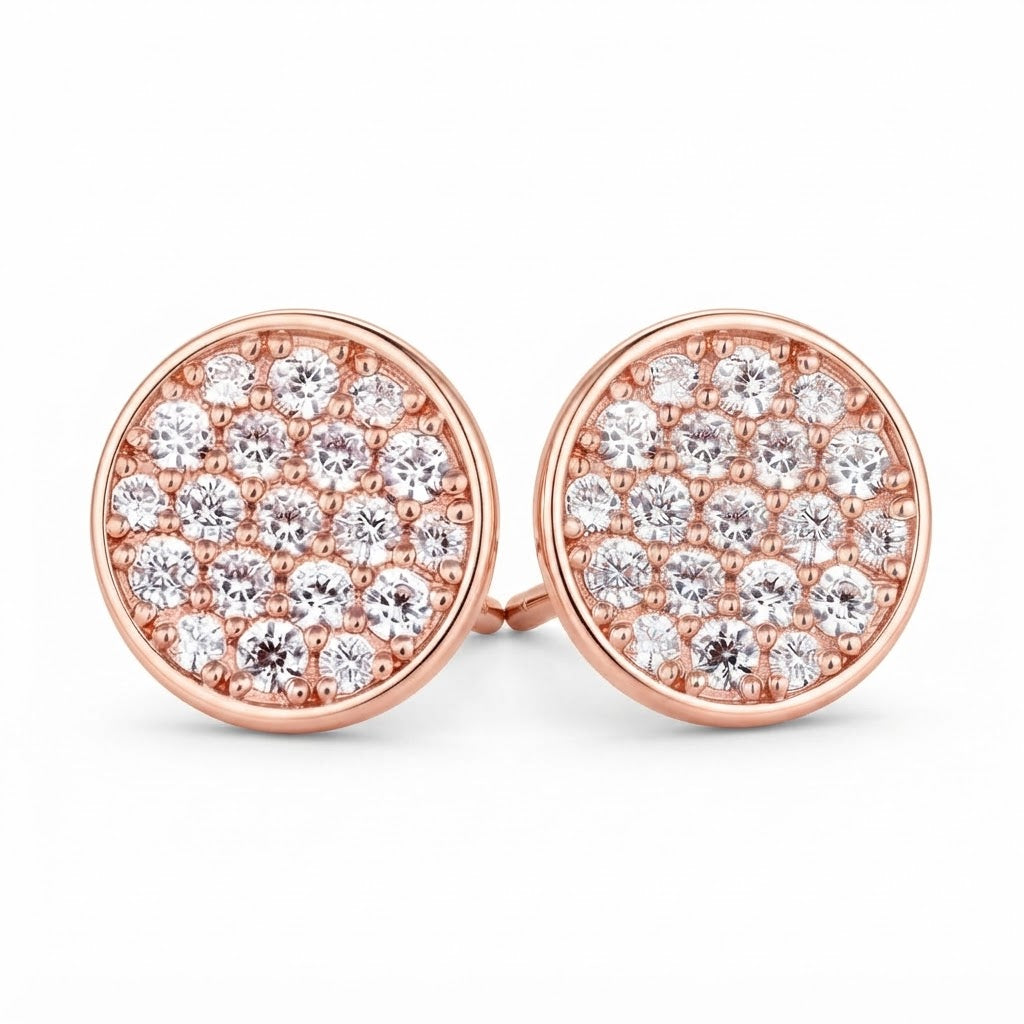 Pavé Setting Moissanite Diamond Screw Back Stud Earrings