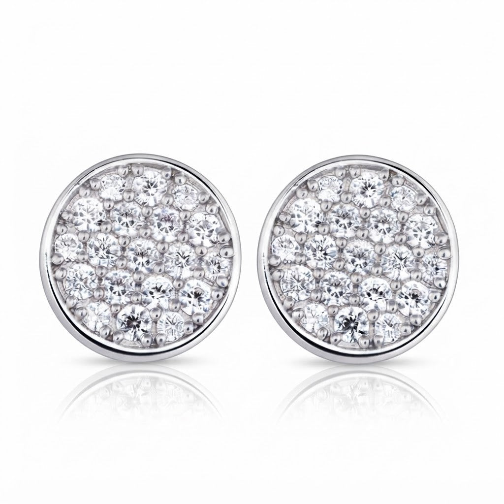 Pavé Setting Moissanite Diamond Screw Back Stud Earrings