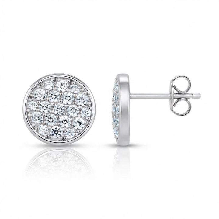 Pavé Setting Moissanite Diamond Screw Back Stud Earrings