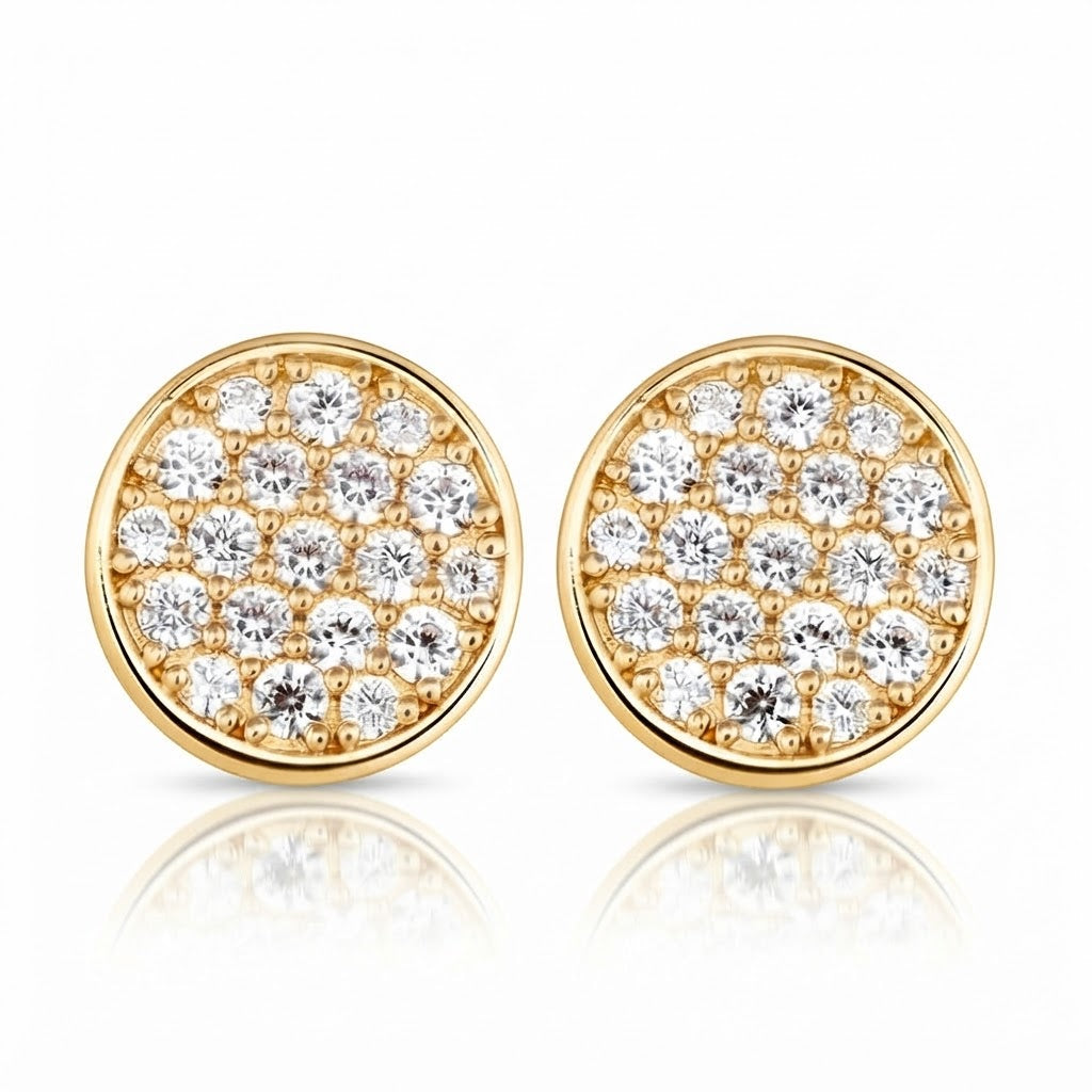 Pavé Setting Moissanite Diamond Screw Back Stud Earrings