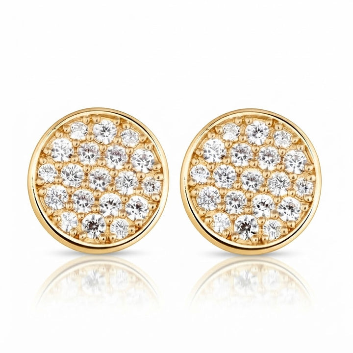 Pavé Setting Moissanite Diamond Screw Back Stud Earrings