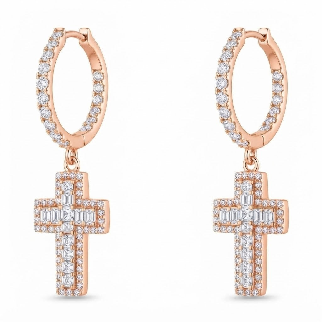 Religious Moissanite Diamond Drop Dangle Hip Hop Style Earring