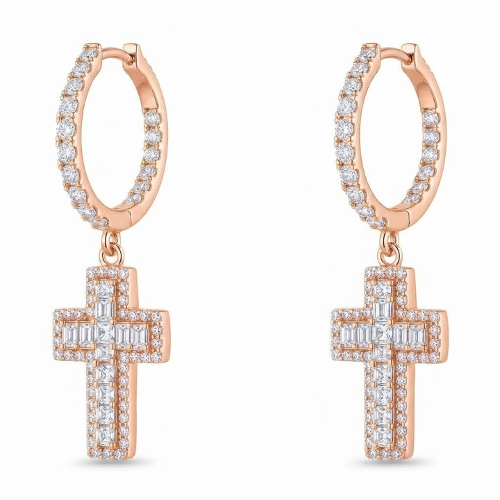 Religious Moissanite Diamond Drop Dangle Hip Hop Style Earring