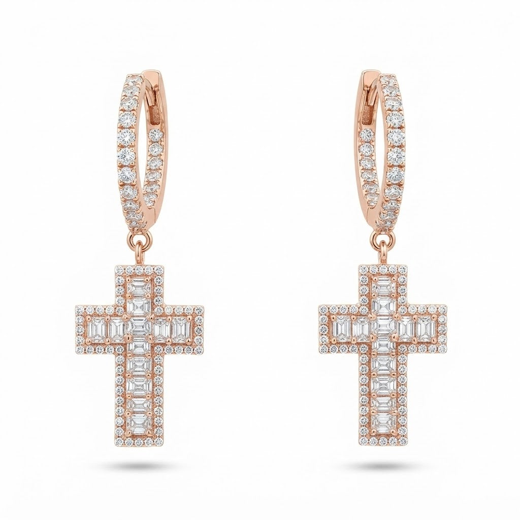 Religious Moissanite Diamond Drop Dangle Hip Hop Style Earring