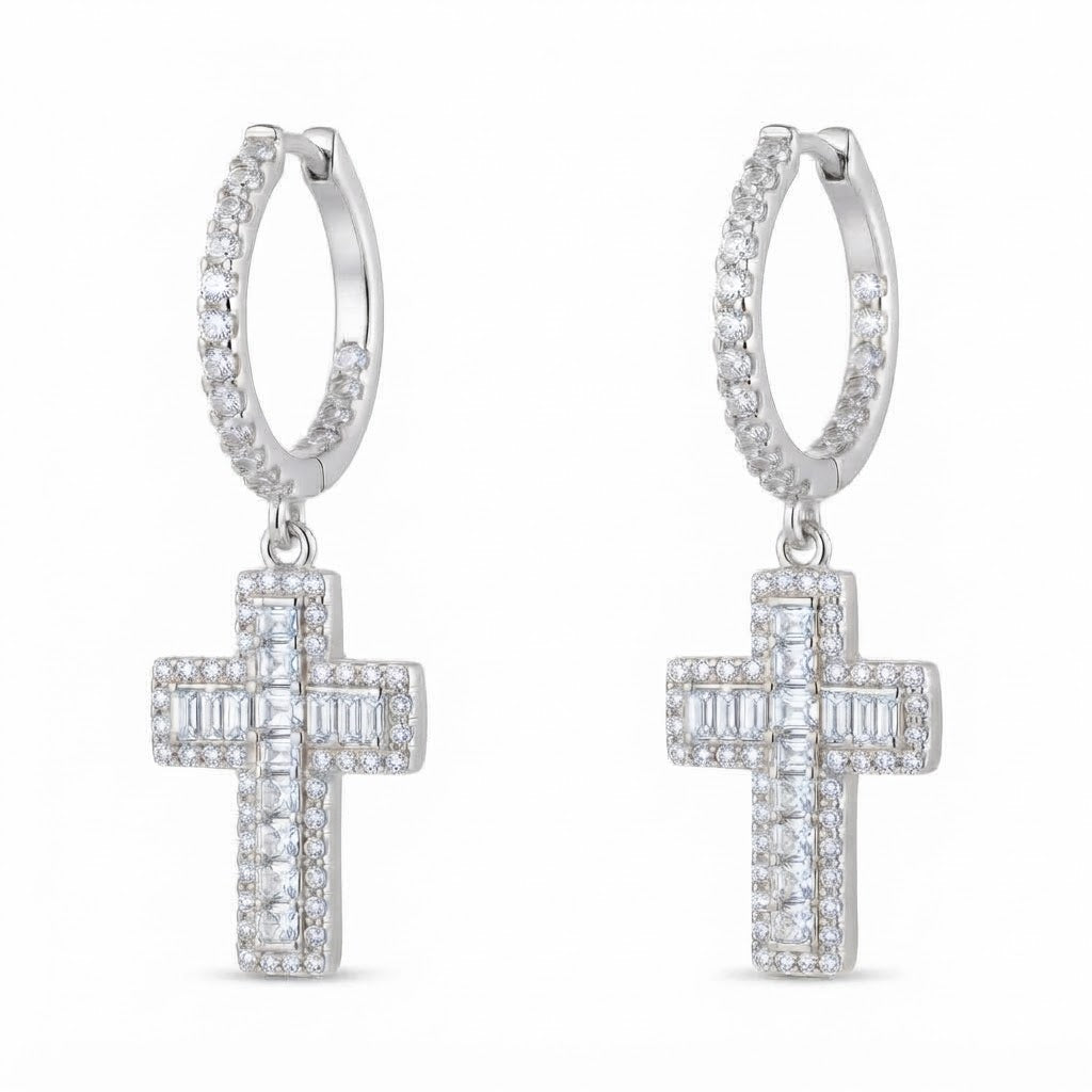 Religious Moissanite Diamond Drop Dangle Hip Hop Style Earring