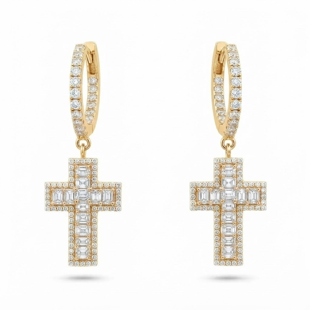 Religious Moissanite Diamond Drop Dangle Hip Hop Style Earring