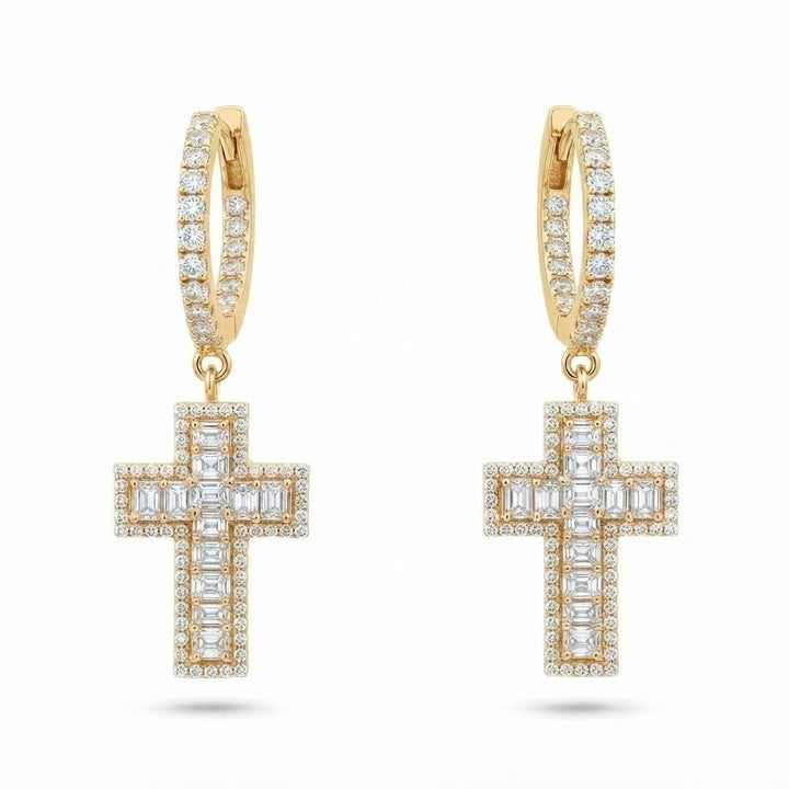 Religious Moissanite Diamond Drop Dangle Hip Hop Style Earring