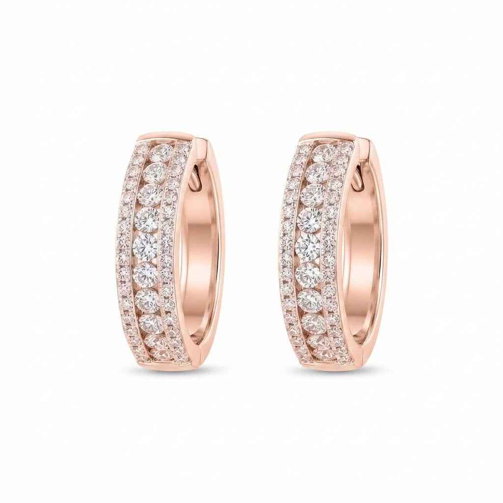 Iced Out Moissanite Circle Hip Hop Style Earring