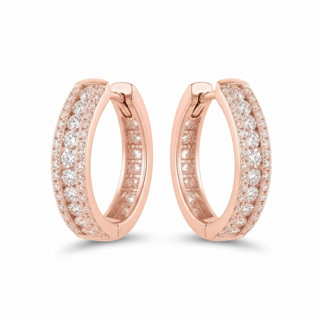 Iced Out Moissanite Circle Hip Hop Style Earring