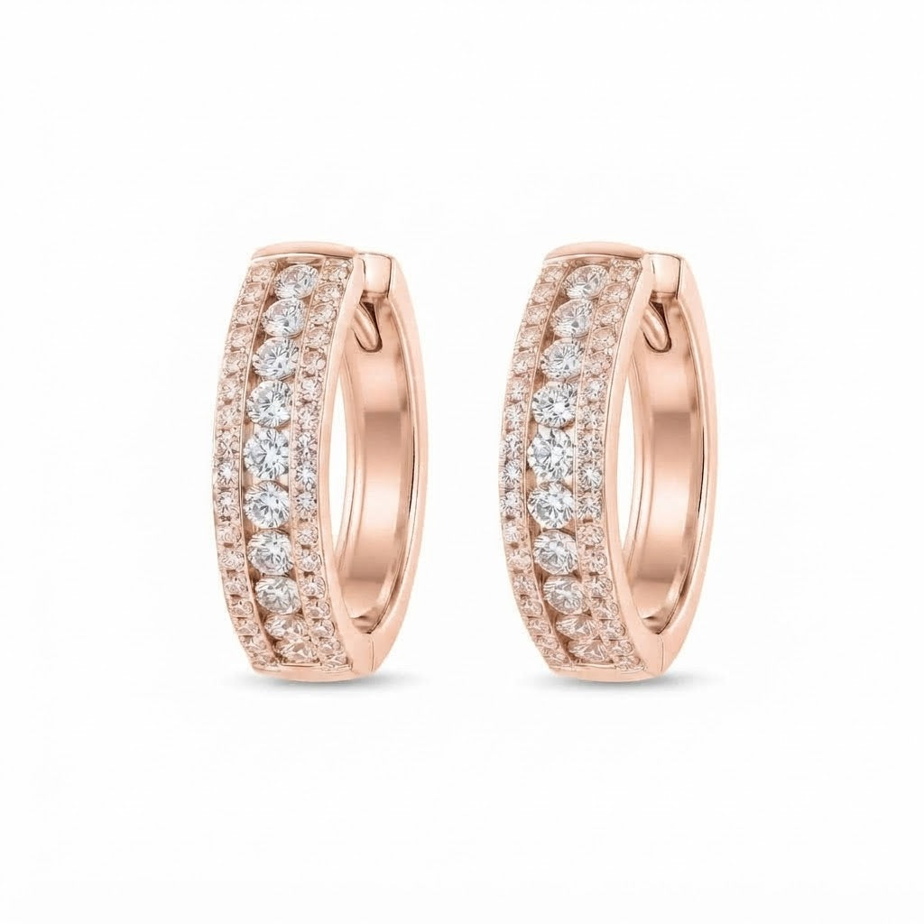 Iced Out Moissanite Circle Hip Hop Style Earring