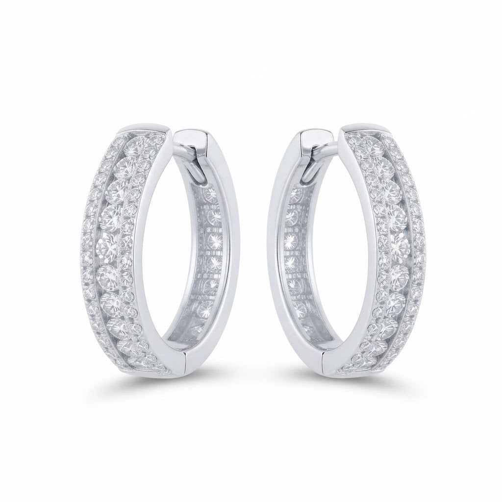 Iced Out Moissanite Circle Hip Hop Style Earring