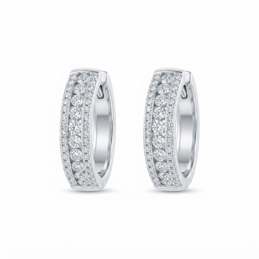Iced Out Moissanite Circle Hip Hop Style Earring