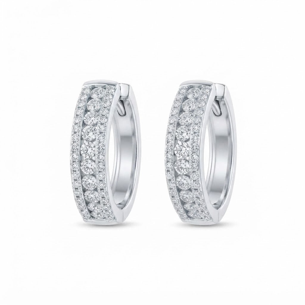 Iced Out Moissanite Circle Hip Hop Style Earring