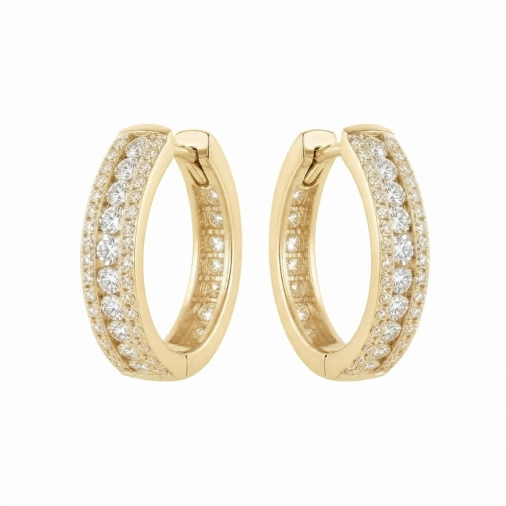 Iced Out Moissanite Circle Hip Hop Style Earring