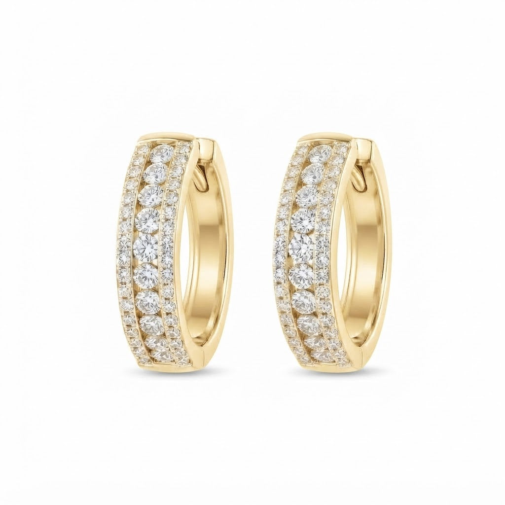 Iced Out Moissanite Circle Hip Hop Style Earring