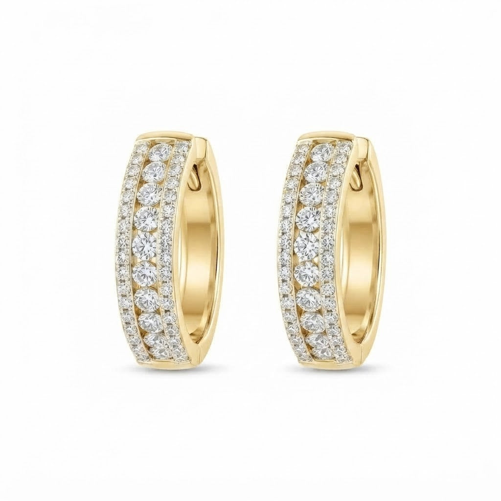 Iced Out Moissanite Circle Hip Hop Style Earring
